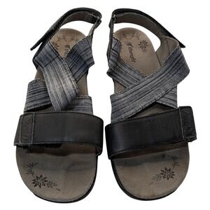 Therafit Stretch Sandals Jessica Black Plantar Fasciitis Adjustable Womens Eight